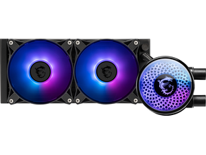 MSI MAG Coreliquid A12 240 - AIO ARGB CPU Liquid Cooler - 240mm Radiator - LGA 1700 Ready - Double Ball Bearing 120mm ARGB PWM Fans x2, Rotatable Blockhead, LGA 1700/1851, AM5 / AM4, Black MSI MAG Coreliquid A12 240 - AIO ARGB CPU Liquid Cooler - 240mm Radiator - LGA 1700 Ready - Double Ball Bearing 120mm ARGB PWM Fans x2, Rotatable Blockhead, LGA 1700/1851, AM5 / AM4, Black