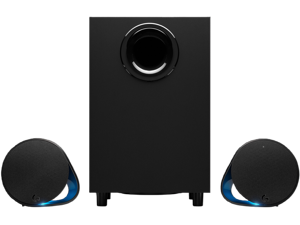 Logitech G560 PC Gaming Speaker System with 7.1 DTS:X Ultra Surround Sound, Game based LIGHTSYNC RGB, Two Speakers and Subwoofer, Immersive Gaming Experience - Black