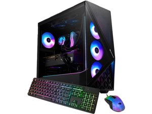 iBUYPOWER Slate 9 Black Gaming PC Desktop - AMD Ryzen 7 7800X3D - AMD Radeon RX 9070XT 16GB - 32GB DDR5 RGB - 1TB NVMe SSD - SBA7R97XT01
