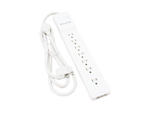 BELKIN BE107200-06 6 Feet 7 Outlets 2320 joules Surge Suppressor with Phone/Modem Protection BELKIN BE107200-06 6 Feet 7 Outlets 2320 joules Surge Suppressor with Phone/Modem Protection