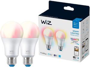 Wiz 603639 Color 8.8W A19 E26 WiFi 2-Pack Smart Bulb