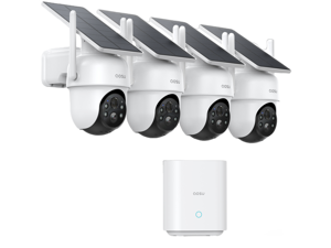 Aosu C9C-4H SolarCam D1 Classic 2K Outdoor PTZ Wi-Fi Turret Night Vision 4-Camera Kit - 170 degree Wide-Angle Lens, AI Detection, 2-Way Audio, and 128GB Local Storage Aosu C9C-4H SolarCam D1 Classic 2K Outdoor PTZ Wi-Fi Turret Night Vision 4-Camera Kit - 170 degree Wide-Angle Lens, AI Detection, 2-Way Audio, and 128GB Local Storage