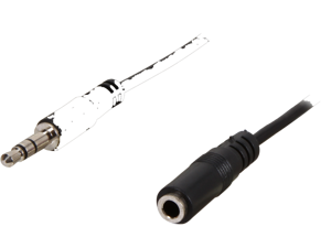 StarTech.com MU2MMFS 6.6 ft. 3.5 mm Mini-Jack (3 Position) to 3.5 mm Mini-Jack (3 Position) Cable Black Male to Female