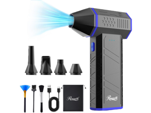 Rosewill Electric Air Duster-110,000 RPM Super Power Cordless Compressed Air Duster, 3-Gear Adjustable Mini Blower with Fast Charging, Dust Blower for Computer, Keyboard, Pet, House, Outdoor and Car