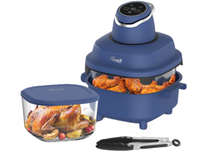Rosewill 4-in-1 Portable Glass Air Fryer, 4.7QT Transparent Glass Cooking Pot with Storage Lid & Tongs, Compact Smart for Deep Roast, Recrisp, Keep Warm – Navy Blue Rosewill 4-in-1 Portable Glass Air Fryer, 4.7QT Transparent Glass Cooking Pot with Storage Lid & Tongs, Compact Smart for Deep Roast, Recrisp, Keep Warm – Navy Blue