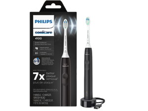 Philips Sonicare 4100 Power Toothbrush, Rechargeable Electric Toothbrush with Pressure Sensor, Black (HX3681/24)