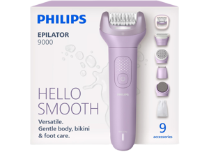 Philips Epilator Series 9000 - Cordless Wet and Dry Electric Epilator, Hair Removal for Legs, Body and Bikini, with ProGuide, 9 Accessories Including Pedicure Head, 60 min. Runtime, Model BRE728/00 Philips Epilator Series 9000 - Cordless Wet and Dry Electric Epilator, Hair Removal for Legs, Body and Bikini, with ProGuide, 9 Accessories Including Pedicure Head, 60 min. Runtime, Model BRE728/00