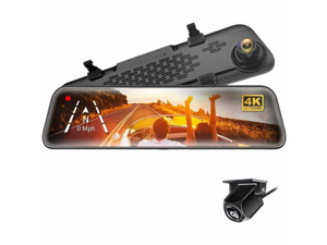 GekoGear Orbit D400 4K Rearview Mirror Dash Cam with 1080P Backup Cam