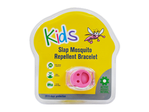 Slap Mosquito Repellent Smiley Bracelet w/ Two 15 Day Refill Pellets - Pink Slap Mosquito Repellent Smiley Bracelet w/ Two 15 Day Refill Pellets - Pink