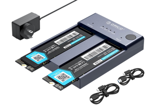 ORICO M.2 NVMe Cloner Dual-Bay NVMe Docking Station USB C to NVMe SSD Enclosure Aluminum M.2 Duplicator Offline Clone for PCIe M-Key SSDs Max 8TB Tool Free-M2P2