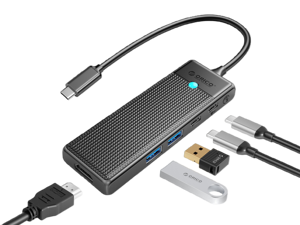 ORICO 5 IN 1 Type-C Laptop Docking Station with 4K@30HZ HDMI-Compatible, PD100W, 2 USB A Port, USB C Port HUB For Windows Mac ORICO 5 IN 1 Type-C Laptop Docking Station with 4K@30HZ HDMI-Compatible, PD100W, 2 USB A Port, USB C Port HUB For Windows Mac