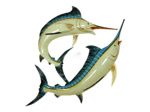 Double Marlin Replica Nautical Sea Fishing Wall Decor