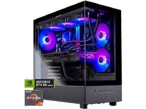 Skytech Azure Gaming PC Desktop, Ryzen 7 9700X 3.8 GHz (5.5GHz Turbo), NVIDIA RTX 5060 Ti 16GB GDDR7, 2TB Gen4 NVMe SSD, 32GB DDR5 RAM RGB, 850W GOLD ATX 3 PSU, 360mm ARGB AIO , Wi-Fi, Win 11