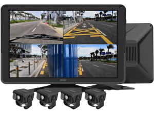 GekoGear 4 Channel 1080P Dash Cam For Trucks With a 10.1" IPS Screen