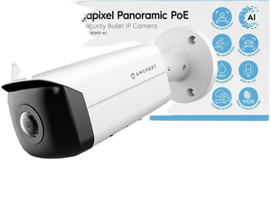Amcrest Panoramic IP POE Camera, 180° Panoramic 4-Megapixel POE IP Bullet Camera, Security Outdoor Camera, 65ft Nightvision, IVS Features and People Counting, MicroSD Recording, IP4M-PB181EW-AI White Amcrest Panoramic IP POE Camera, 180° Panoramic 4-Megapixel POE IP Bullet Camera, Security Outdoor Camera, 65ft Nightvision, IVS Features and People Counting, MicroSD Recording, IP4M-PB181EW-AI White