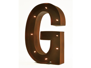 Rustic Vintage 11" Decorative LED Light Glow Letters - Letter G