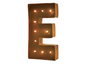 Rustic Vintage 11" Decorative LED Light Glow Letters - Letter E