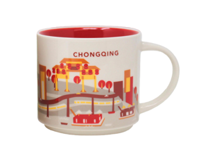 Starbucks You Are Here Series Chongqing Ceramic Mug, 14 Oz