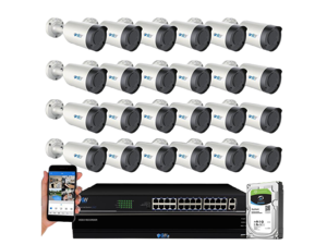 GW Security 4K Smart AI 5X Optical Zoom Color Night Vision Security Camera System, 32 Channel H.265+ 8MP NVR, 24 x UHD 4K POE Microphone 2.7-13.5mm Motorized Zoom Lens Human Detection Bullet Camera GW Security 4K Smart AI 5X Optical Zoom Color Night Vision Security Camera System, 32 Channel H.265+ 8MP NVR, 24 x UHD 4K POE Microphone 2.7-13.5mm Motorized Zoom Lens Human Detection Bullet Camera