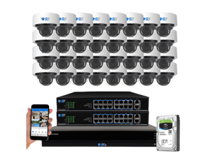 GW Security 32 Channel Smart AI Ultra HD 4K (8MP) Video & Audio Color Night Vision Security Camera System (32 Cameras) GW Security 32 Channel Smart AI Ultra HD 4K (8MP) Video & Audio Color Night Vision Security Camera System (32 Cameras)