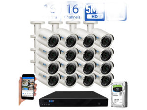 GW Smart AI PoE IP Video & Audio Security Camera System, 16CH 4K NVR with 16 x 5MP 1920P IP Bullet Camera, Day/Night Weather Proof, Human Detection, 4TB GW Smart AI PoE IP Video & Audio Security Camera System, 16CH 4K NVR with 16 x 5MP 1920P IP Bullet Camera, Day/Night Weather Proof, Human Detection, 4TB
