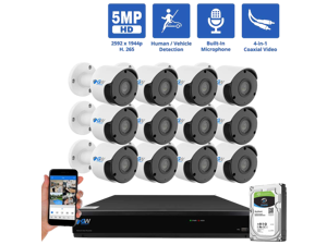 GW Security 16 Channel 4K DVR 5MP CCTV AI Surveillance System with 12 x 5MP HD 1920p AI Face/Human/Vehicle Detection Waterproof Microphone Bullet Security Cameras, 4TB Hard Drive GW Security 16 Channel 4K DVR 5MP CCTV AI Surveillance System with 12 x 5MP HD 1920p AI Face/Human/Vehicle Detection Waterproof Microphone Bullet Security Cameras, 4TB Hard Drive