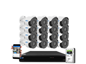 GW Security 16 Channel 4K DVR 5MP CCTV AI Surveillance System with 16 x 5MP HD 1920p AI Face/Human/Vehicle Detection Waterproof Microphone Bullet Security Cameras, 4TB Hard Drive GW Security 16 Channel 4K DVR 5MP CCTV AI Surveillance System with 16 x 5MP HD 1920p AI Face/Human/Vehicle Detection Waterproof Microphone Bullet Security Cameras, 4TB Hard Drive