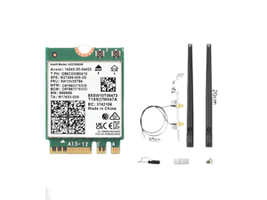 WiFi 6E AX210 NGW Wireless Card, Expand to Tri-Band 6GHz/5GHz/2.4GHz M.2 NGFF Wireless Bluetooth 5.3, AX210 WiFi Chip, Includes Ipex Cable, 8dBi Antennas and Brackets Support Windows 10/11(64 bit) WiFi 6E AX210 NGW Wireless Card, Expand to Tri-Band 6GHz/5GHz/2.4GHz M.2 NGFF Wireless Bluetooth 5.3, AX210 WiFi Chip, Includes Ipex Cable, 8dBi Antennas and Brackets Support Windows 10/11(64 bit)