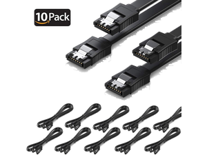 CORN SATA Cable III 10 Pack 6Gbps Straight HDD SDD Data Cable with Locking Latch 16 Inch(40cm) for SATA HDD, SSD, CD Driver, CD Writer CORN SATA Cable III 10 Pack 6Gbps Straight HDD SDD Data Cable with Locking Latch 16 Inch(40cm) for SATA HDD, SSD, CD Driver, CD Writer