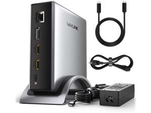WAVLINK PD3.1 Triple Display USB C Docking Station with 140W Power, 8K HDMI x 2 + 8K Displayport Triple Display Dock, RJ45, 10G USB-C, 2 USB-A 3.0,3.5mm Audio/Mic, for M1/M2/M3&Win WAVLINK PD3.1 Triple Display USB C Docking Station with 140W Power, 8K HDMI x 2 + 8K Displayport Triple Display Dock, RJ45, 10G USB-C, 2 USB-A 3.0,3.5mm Audio/Mic, for M1/M2/M3&Win