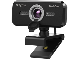 Creative Live! Cam Sync 1080p V2 Full HD Wide-Angle USB Webcam with Auto Mute and Noise Cancellation for Video Calls, Improved Dual Built-in Mic, Privacy Lens Cap, Universal Tripod Mount