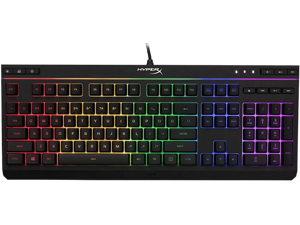 HyperX Alloy Core RGB - Membrane Gaming Keyboard, Comfortable Quiet Silent Keys with RGB LED Lighting Effects, Spill Resistant, Dedicated Media Keys, Compatible with Windows 10/8.1/8/7 - Black