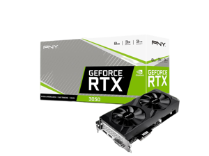 PNY NVIDIA GeForce RTX 3050 Graphic Card - 8 GB GDDR6 - 1.55 GHz Core - 1.78 GHz Boost Clock - 128 bit Bus Width - PCI Express 4.0 x8 - DisplayPort - HDMI