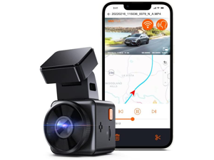 Vantrue E1-G Lite WiFi Mini Dash Cam with GPS, 1080P Voice Control Car Dash Camera with Super Night Vision, 24 Hours Parking Mode, Motion Detection, Support 512GB