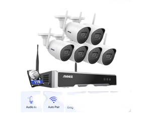 ANNKE 8 Channel 5MP Super HD Wireless IP Video Surveillance Kit with 6pcs Camera,100 ft Night Vision,Built-in Mic,Plug-and-Play Setup,Indoor & Outdoor WiFi Surveillance,1TB Hard Drive ANNKE 8 Channel 5MP Super HD Wireless IP Video Surveillance Kit with 6pcs Camera,100 ft Night Vision,Built-in Mic,Plug-and-Play Setup,Indoor & Outdoor WiFi Surveillance,1TB Hard Drive