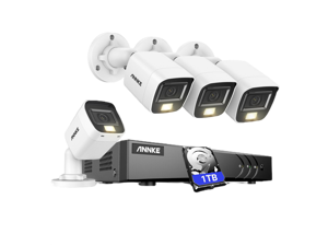 ANNKE 8CH Wired Outdoor Security Camera System with AI Human/Vehicle Detection, 5MP Lite H.265+ CCTV DVR Recorder and 4 x 1080P Surveillance Cameras, Email Alert with Snapshots, 1TB HDD, White ANNKE 8CH Wired Outdoor Security Camera System with AI Human/Vehicle Detection, 5MP Lite H.265+ CCTV DVR Recorder and 4 x 1080P Surveillance Cameras, Email Alert with Snapshots, 1TB HDD, White