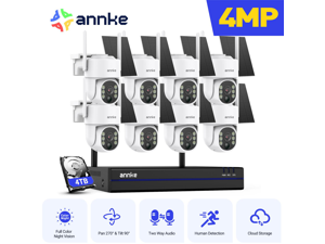ANNKE 4MP Ultra HD 16 Channel 8 Cameras Wireless NVR Security System, 2.4/5.8G Dual-Band WiFi, Human Motion Detection, Two-Way Audio, Night Vision, Works with Alexa, 4TB HDD ANNKE 4MP Ultra HD 16 Channel 8 Cameras Wireless NVR Security System, 2.4/5.8G Dual-Band WiFi, Human Motion Detection, Two-Way Audio, Night Vision, Works with Alexa, 4TB HDD