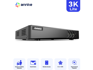 ANNKE 3K Lite H.265+ Security DVR Recorder with AI Human/Vehicle Detection, 8CH Hybrid 5-in-1 CCTV DVR for Surveillance Camera, Supports 8CH Analog and 2CH IP Cameras, Remote Access ANNKE 3K Lite H.265+ Security DVR Recorder with AI Human/Vehicle Detection, 8CH Hybrid 5-in-1 CCTV DVR for Surveillance Camera, Supports 8CH Analog and 2CH IP Cameras, Remote Access