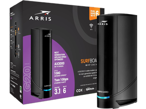 ARRIS (G20) - Cable Modem Router Combo - Fast DOCSIS 3.1 Multi-Gigabit WiFi 6 (AX3000), Approved for Comcast Xfinity, Cox, Spectrum & More, 1.0 Gbps Max Speeds, Next-Generation Upload Optimized ARRIS (G20) - Cable Modem Router Combo - Fast DOCSIS 3.1 Multi-Gigabit WiFi 6 (AX3000), Approved for Comcast Xfinity, Cox, Spectrum & More, 1.0 Gbps Max Speeds, Next-Generation Upload Optimized