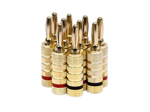Monoprice High Quality Gold Plated Speaker Banana Plugs – 5 Pairs – Closed Screw Type, For Speaker Wire, Home Theater, Wall Plates And More Monoprice High Quality Gold Plated Speaker Banana Plugs – 5 Pairs – Closed Screw Type, For Speaker Wire, Home Theater, Wall Plates And More