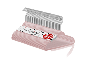 Casafield 50 Velvet Baby Hangers - 11" Size for Infant & Toddler Clothes - Light Pink