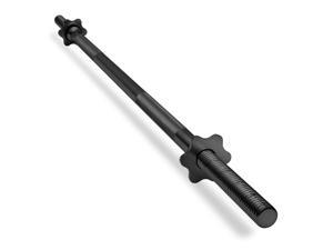 Philosophy Gym 4.5 FT Standard Straight Barbell, Threaded 1" Weight Bar with Star Collars - Black Philosophy Gym 4.5 FT Standard Straight Barbell, Threaded 1" Weight Bar with Star Collars - Black