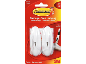 COMMAND MED WIRE HOOKS 17068ES-2PK COMMAND MED WIRE HOOKS 17068ES-2PK