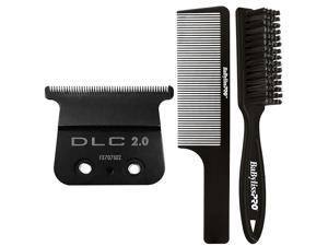 Babyliss Pro FX707BD2 DLC 2.0MM Deep Tooth T-Blade with Fade Brush and 9" Comb Black