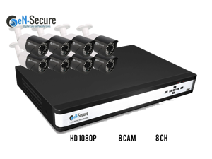 eN-Secure 8 Channel NVR PoE IP Security Surveillance System, 8 Bullet 2MP Full HD Night Vision Indoor/Outdoor 1080p Cameras, No HDD, Smart Phone Compatible eN-Secure 8 Channel NVR PoE IP Security Surveillance System, 8 Bullet 2MP Full HD Night Vision Indoor/Outdoor 1080p Cameras, No HDD, Smart Phone Compatible