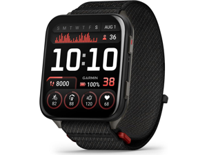 Garmin® Venu® X1, Thin and Lightweight GPS Smartwatch, AMOLED Display, Advanced Health and Fitness Features, Black with Slate Titanium Caseback and Black ComfortFit Nylon Band