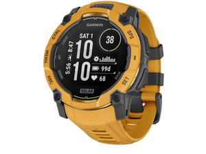Garmin Instinct® 3 - 50 mm, Solar, Rugged Outdoor GPS Smartwatch, Built-in Flashlight, Alpine Rush Collection Limited Edition Color, Sunburst with Sunburst/Gray Band Garmin Instinct® 3 - 50 mm, Solar, Rugged Outdoor GPS Smartwatch, Built-in Flashlight, Alpine Rush Collection Limited Edition Color, Sunburst with Sunburst/Gray Band