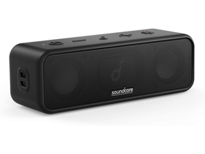 Soundcore 3 Bluetooth Speaker with Stereo Sound, Pure Titanium Diaphragm Drivers, PartyCast Technology, BassUp, 24H Playtime, IPX7 Waterproof, App for Custom EQs, Use at Home, Outdoors, Beach, Park