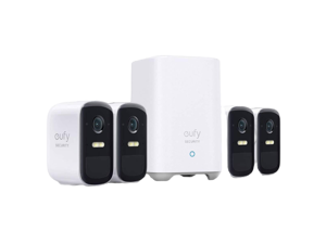 eufy Security, eufyCam 2C Pro 4-Cam Kit, Wireless Home Security System with 2K Resolution, 180-Day Battery Life, HomeKit Compatibility, IP67, Night Vision, and No Monthly Fee.