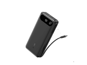 Anker Power Bank, 20,000mAh Portable Charger with Built-in USB-C Cable, 87W Max Fast Charging Battery Pack for Laptop, 2 USB-C and 1 USB-A, for MacBook, iPhone 15 Series, Samsung, Switch, and More